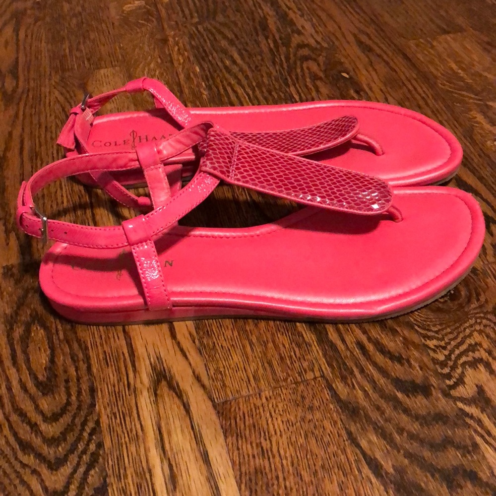 Cole Hassan Hot Pink Flat Sandals
